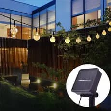 Corda de 7metros com 50 luz de cristal solar LED para Decorações de barraca de acampamento ao ar livre de pátio De Natal