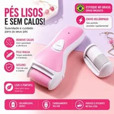 Removedor de Calos Elétrico USB com 3 Lixas Esfoliantes, Recarregável, para Pés Macios