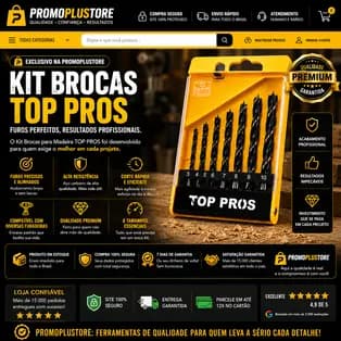 KIT BROCAS PARA MADEIRA 8 PEÇAS PROFISSIONAL | ALTA PRECISÃO | AÇO CARBONO RESISTENTE | FUROS SEM LASCAS