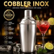 Coqueteleira Cobbler Inox 500ml Profissional Drinks Bartender
