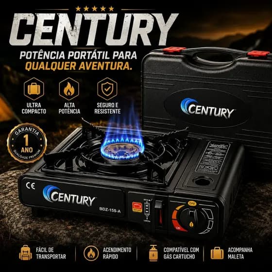 Fogareiro Portatil Compacto Maleta Churrasco Acampamento Cozinha Pratico Leve CENTURY™