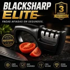 Afiador De Facas Profissional 🔥 BLACKSHARP ELITE™ 3 Estagios Lixas Afiar Facas Facil Rapido Preto