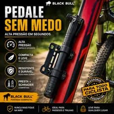 Bomba Bike Alta Pressão Portátil Black Bull™