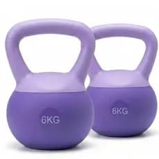 Par Kettlebell Soft 6kg Fitcore Emborrachado Treino Funcional para Academia e Casa Total 12kg