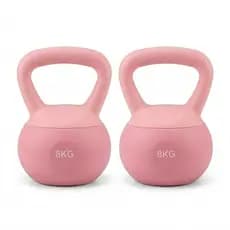 Par Kettlebell Soft 8kg Fitcore Emborrachado Treino Funcional Total 16kg