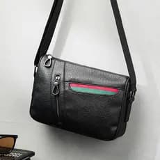 Bolsa novo estilo de couro macio pequeno quadrado saco do mensageiro bolsa ombro simples na moda masculino travesseiro s