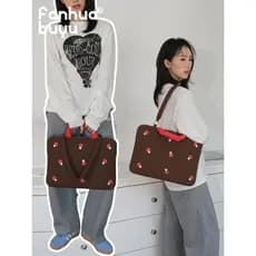 Fanhua Whispering Bordado 50cm 53cm Bolsa para Laptop feminina fofa de algodão cheio de alto valor Novo estilo Bolsa par