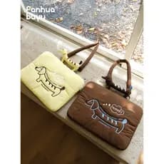 Fanhua Whisper Dachshund Filhote de Cachorro Bolsa de Computador Feminina de Alto Valor Bonito Bolsa de Notebook Portáti