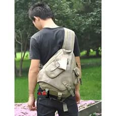 Bolsa de peito de lona masculina 2026 novo estilo bolsa mensageiro bolsa masculina grande esportes Casual Retro mochila