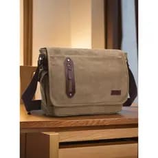 Bolsa de ombro de lona masculina bolsa mensageiro Casual bolsa escolar de estudante masculina mochila Horizontal bolsa d