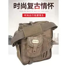 Bolsa de ombro masculina bolsa mensageiro Casual bolsa de ferramentas bolsa de lona ao ar livre mochila de lona retrô