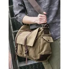 Bolsa de ombro masculina Casual ferramentas Retro saco do mensageiro masculino grande capacidade mochila de lona masculi