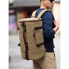 Mochila masculina mochila de viagem 2026 novo estilo mochila Cross-body bolsa masculina bolsa de ombro lona bolsa de bar