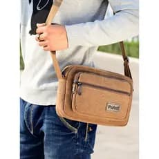 2024 novo estilo bolsa de lona bolsa de ombro bolsa mensageiro masculina multifuncional estilo Horizontal resistente ao