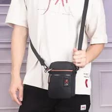 Bolsa genuína para celular de Hong Kong, multicamadas, corpo cruzado, mochila pequena, resistente ao desgaste, 24 cm, Mi