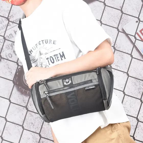 Hong Kong Street Wear Mochila pequena masculina de ombro Bolsa mensageiro Bolsa de cintura multifuncional Bolsa feminina