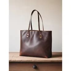 Primeira camada de couro Retro grande capacidade sacola de couro genuíno de um ombro portátil bolsa feminina 2025 novo e
