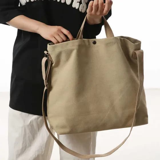Bolsa de lona masculina bolsa de ombro mensageiro grande capacidade Casual estudante classe escola bolsa estilo japonês