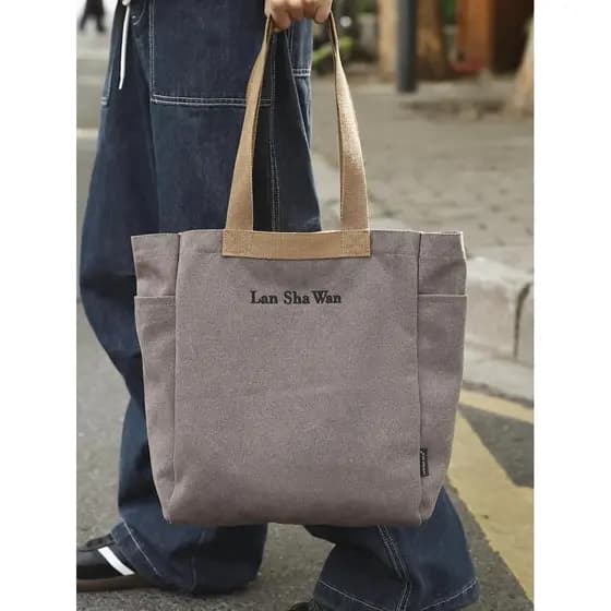 Bolsa de lona masculina portátil trabalho commuter Retro saco feminino novo estilo Casual de um ombro estudante classe m