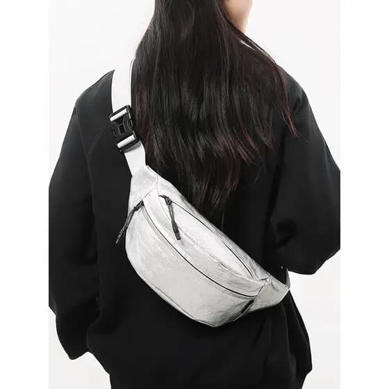 Bolsa de peito masculina leve Casual bolsa mensageiro mochila Street Wear portátil bolsa de cintura para celular feminin