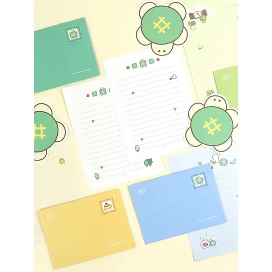 Coreia coreia pinkfoot bonito tartaruga dos desenhos animados carta Envelope de papel conjunto amigo bênção casal confis