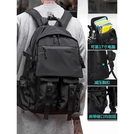 França Mlcanl Kons mochila masculina única redução de carga moda júnior estudante do ensino médio feminino mochila à pro
