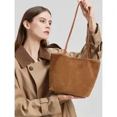 Bolsa Tote de couro fosco feminina 2026 novo estilo grande capacidade Commuter All-Match axila pedido Shou