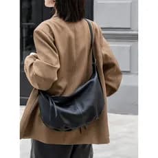 2026 primeira camada de couro simples sela saco Crossbody crescente saco feminino 2025 novo estilo couro genuíno Casual