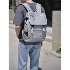 Mochila masculina de cor sólida nova simples negócios Commuter mochila All-Match Casual High-End computador mochila