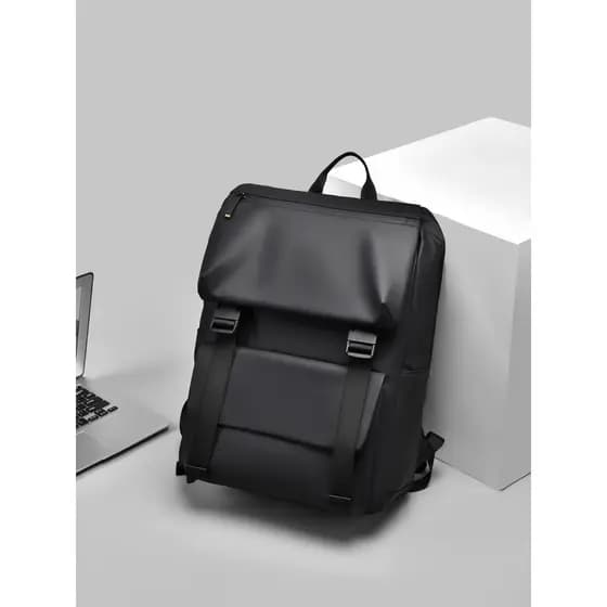 Mochila masculina de cor sólida, mochila diária para computador de negócios, grande capacidade, à prova d'água, Casual,