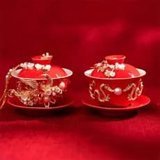 Casamento brinde xícara de chá casamento enviar namoradas dote par copo Xiaohongshu mesmo estilo mudança copo capa tigel