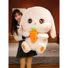 Bonito Lop-Eared coelho ano mascote boneca pequeno coelho branco boneca brinquedo de pelúcia menina dormir travesseiro R