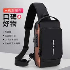 Bolsa de motocicleta masculina, bolsa de peito transversal, roupa de rua, multifuncional, à prova d'água, mochila esport
