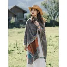 Sonho cavalo viagem xale grande norte tibetano Yunnan grande manto estilo étnico quente manto cachecol 2022 novo estilo