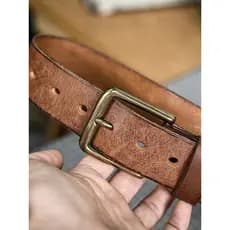 Feito à mão primeira camada de couro artesanal cinto masculino couro genuíno sólido cobre pino fivela cinto Retro Jeans