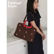 Vatican Whisper Commuter Work 50cm 53cm Bolsa de ombro de algodão cheia feminina fofa bolsa para Laptop bolsa para Noteb