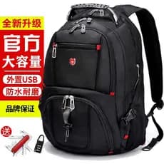 Mochila masculina com faca de sargento suíço, bolsa de viagem para computador de grande capacidade, bolsa escolar para e