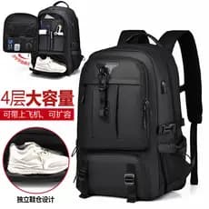 Mochila masculina de viagem de grande capacidade, mochila escolar multifuncional com sensação de alta qualidade B