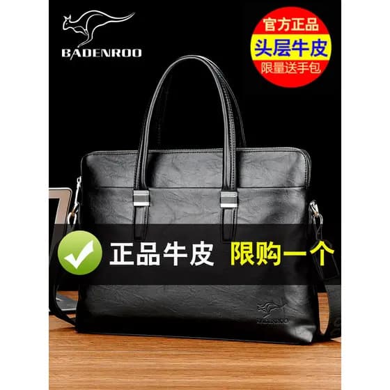 Lambo canguru bolsa masculina de couro genuíno maleta de negócios bolsa de ombro mensageiro bolsa de computador bolsa ma