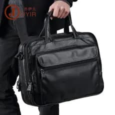 Bolsa masculina de negócios maleta masculina de couro genuíno de grande capacidade bolsa mensageiro de ombro primeira ca