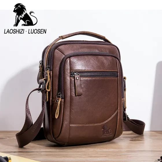 Bolsa masculina bolsa de ombro Casual ombro frontal mochila de couro genuíno bolsa mensageiro bolsa de peito bolsa mensa