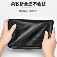 Saco de embreagem masculino bloqueio de impressão digital couro genuíno high-end luz luxo saco de embreagem high-end sen
