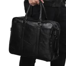 Bolsa masculina de couro genuíno maleta de negócios bolsa de couro 50cm computador ombro embreagem saco do mensageiro ma