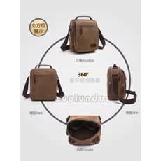 Europeu americano moda novo estilo comércio exterior Retro textura lona pequena bolsa de ombro masculino Casual Commuter