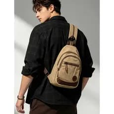 Mochila de lona pequena pequena pequena bolsa de peito Commuter lazer ao ar livre pequena mochila das mulheres dos homen