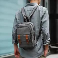 2026 novo estilo Retro lona pequena mochila masculina cor sólida simples All-Match Commuter mochila Casual mochila femin