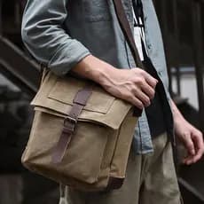 2026 novo estilo moda masculina bolsa Casual Retro lona bolsa de ombro Commuter leve Mini tamanho pequeno saco do mensag