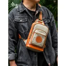 [Bolsa de pesca Jiugong] Bolsa de peito para isca!Can Kuji Bolsa de armazenamento de pesca multifuncional feita à mão Bo