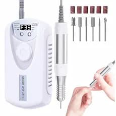 Lixa Elétrica Profissional para Unhas: COYZU 35000RPM, Máquina de Lixar Unhas Portátil Sem Fio com Pontas, Lixa Elétrica