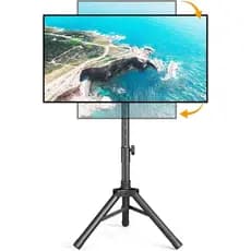 Suporte de TV Tripé para TVs de Tela Plana/Curva de 23-75 polegadas, até 100 lbs, Suporte de TV para Exterior com ±15 °
